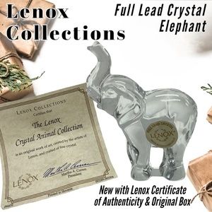 3” LENOX COLLECTIONS Full Lead Crystal Elephant Figu…
